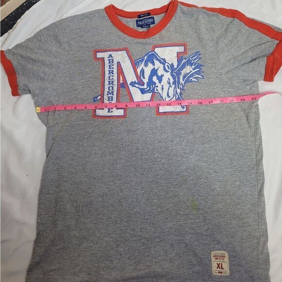 VINTAGE 90s Abercrombie moose logo gray‎ ringer muscle tee shirt L/XL - Picture 10 of 10